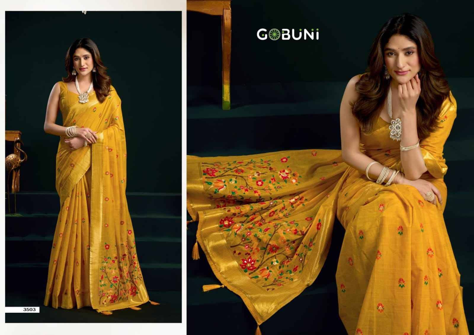 Siya By Gobuni 3501 to 3506 Series Indian Traditional Wear Collection Beautiful Stylish Fancy Colorful Party Wear & Occasional Wear Munga Cotton Sarees At Wholesale Price
